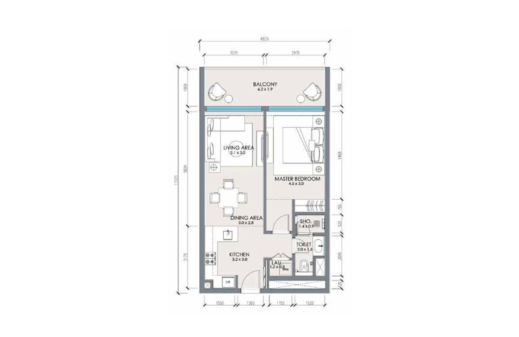 1 room apartments