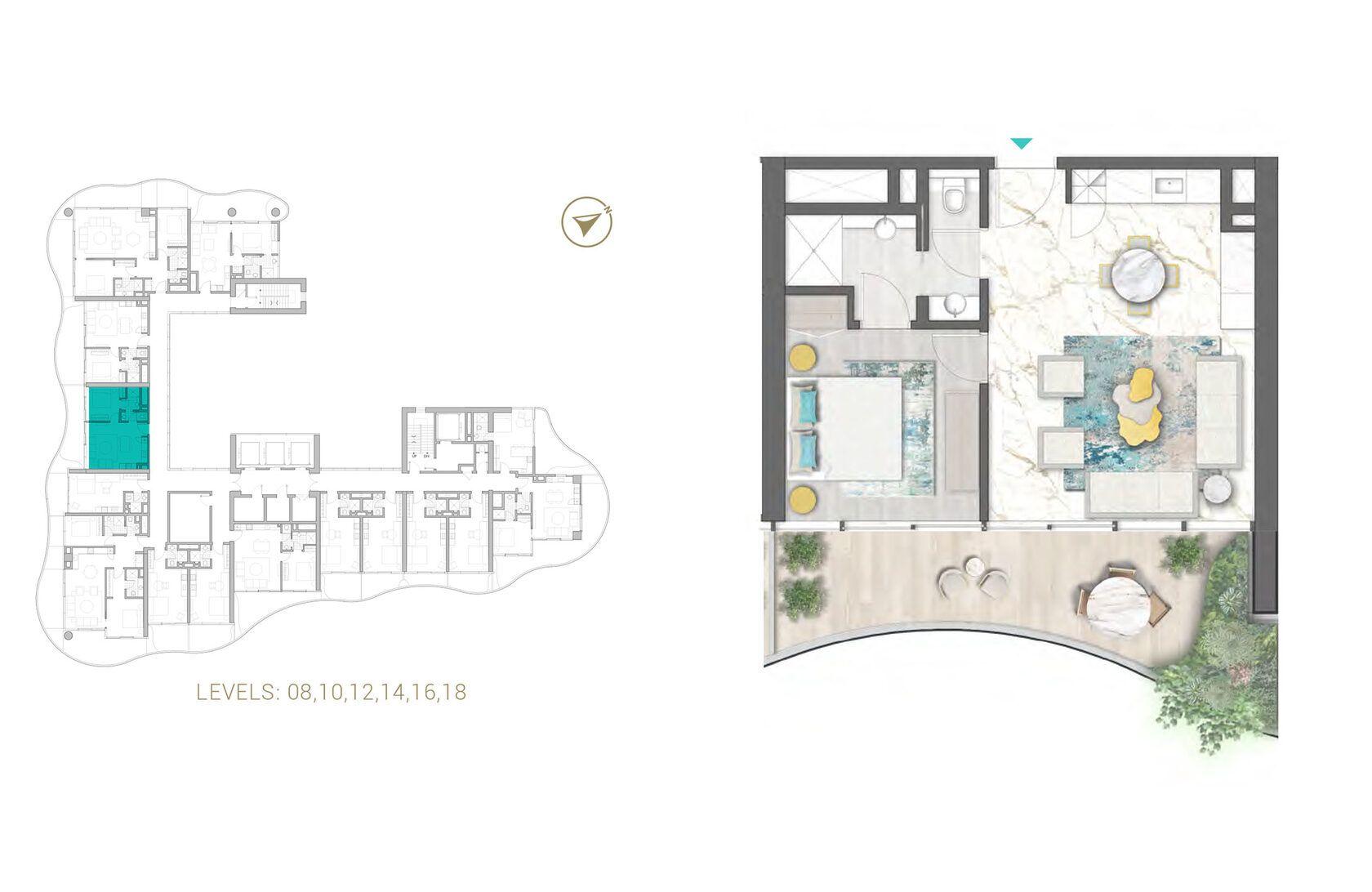 1 BedRoom Apartment. Type 1