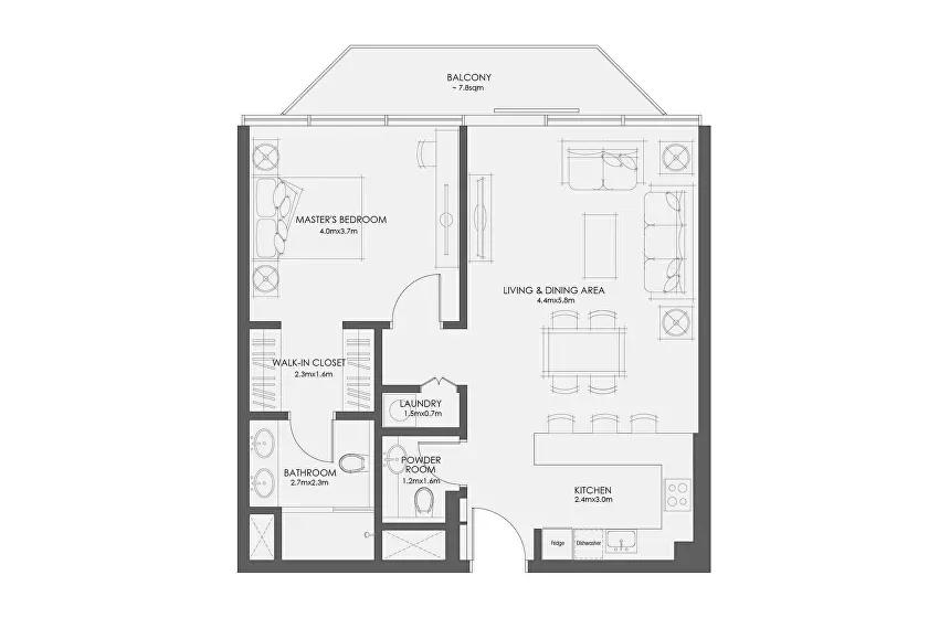 1 Bedroom - Type A
