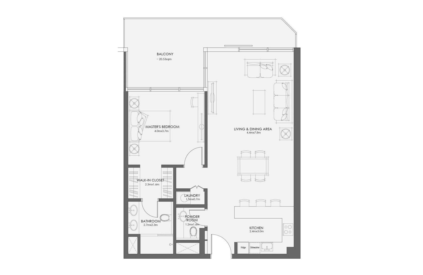 1 Bedroom - Type B