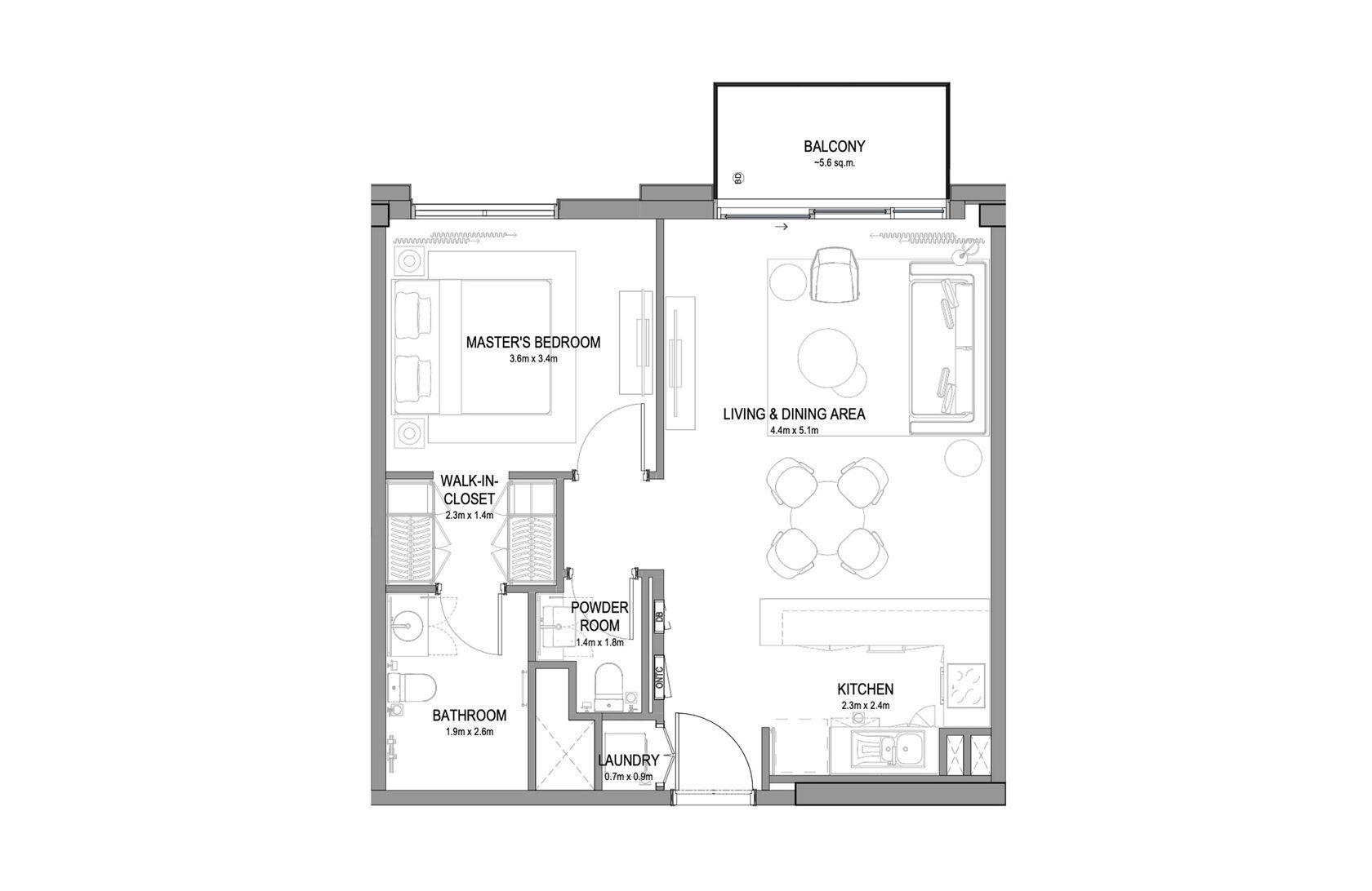 1 Bedroom Apartment Type 4