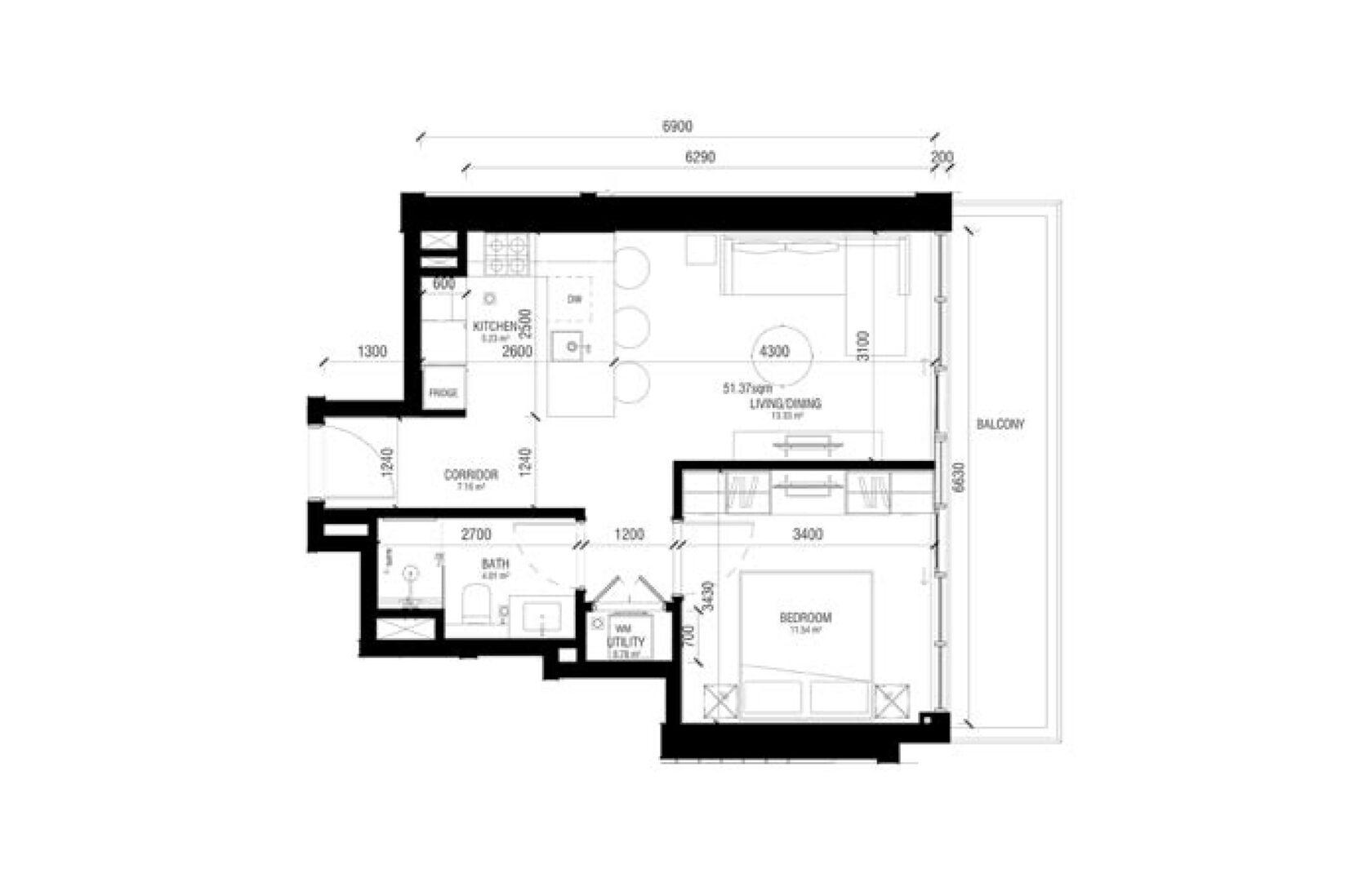 1 Bedroom Apartment - Type H