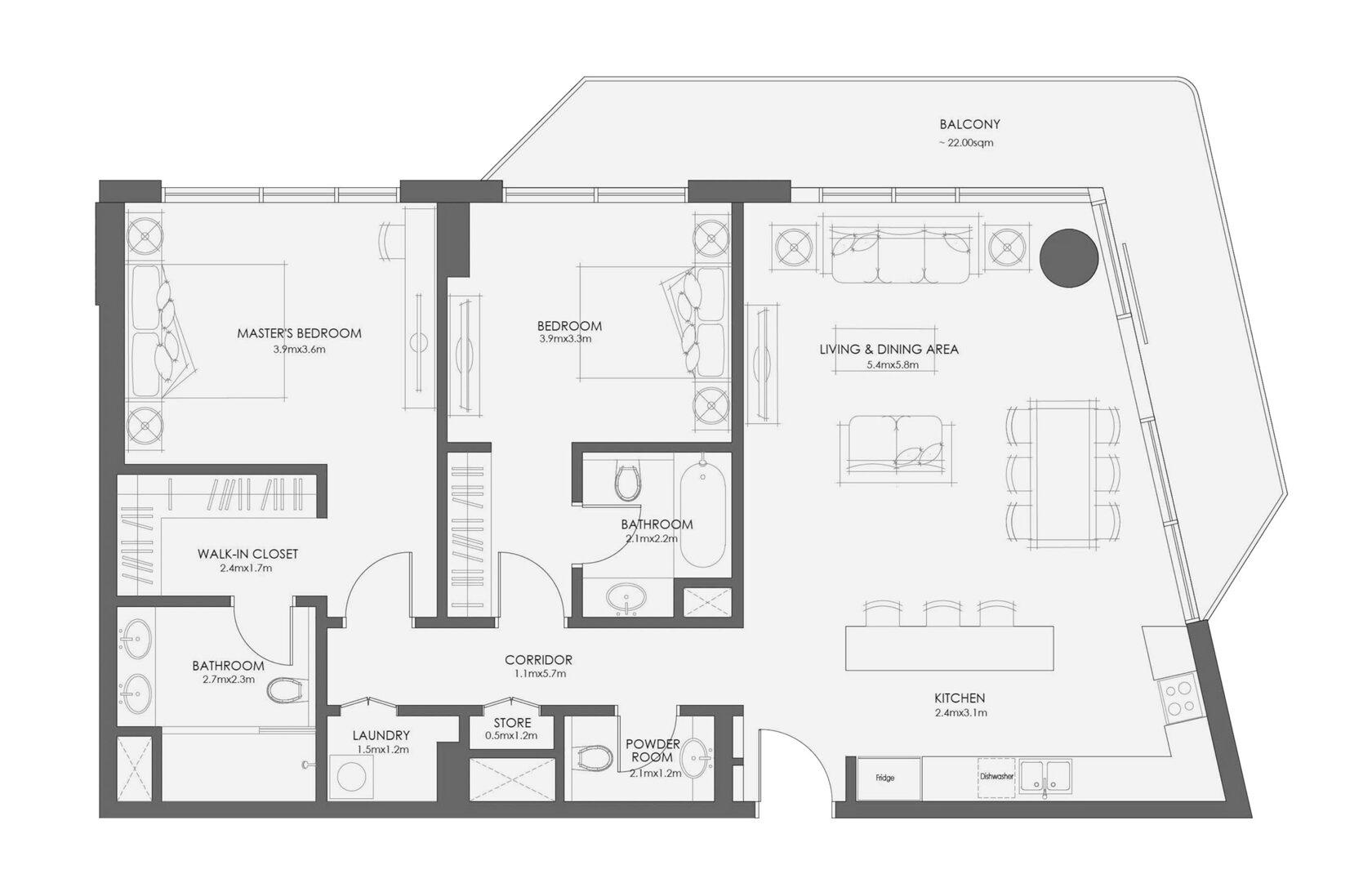 2 Bedroom - Type A