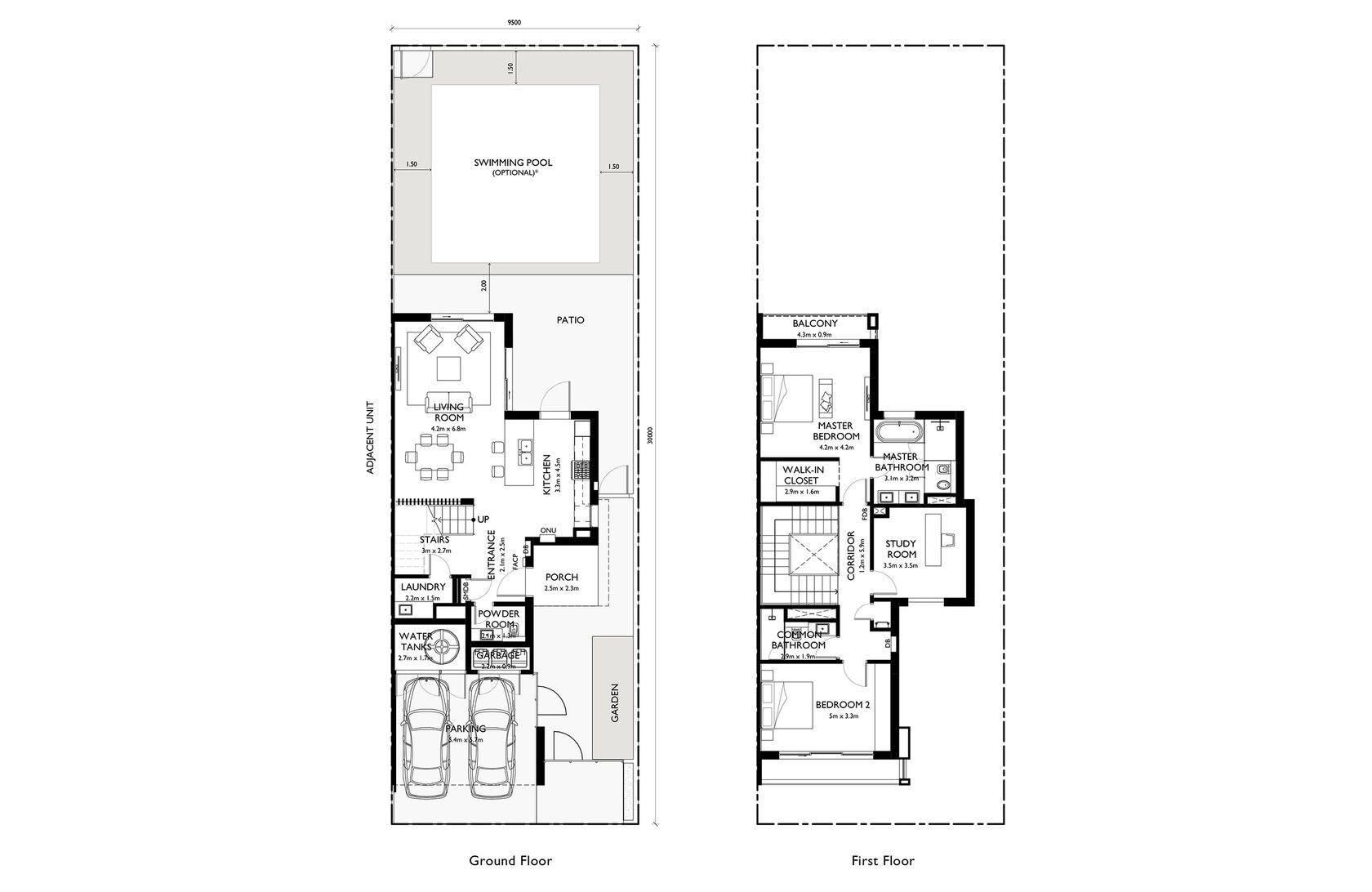 2 Bedroom Townhouse End