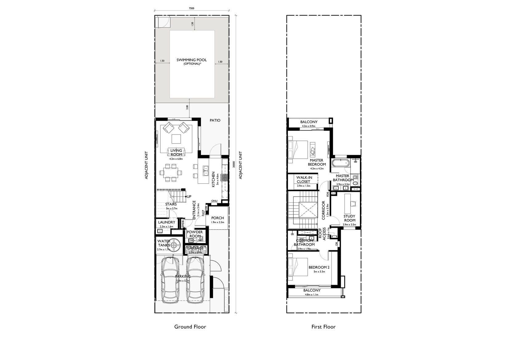 2 Bedroom Townhouse Middle