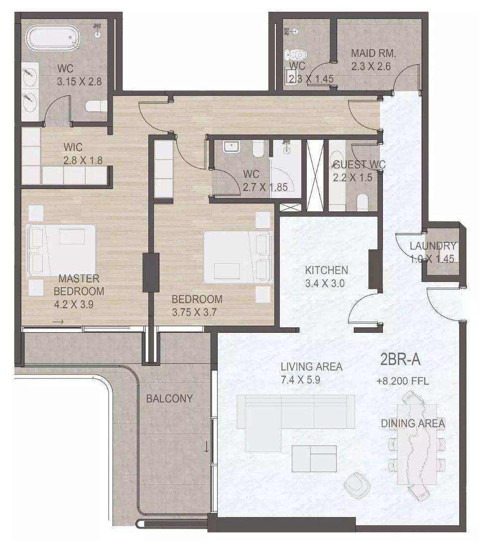 2 Bedrooms