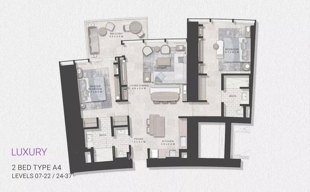 2 Bedrooms - Type A4