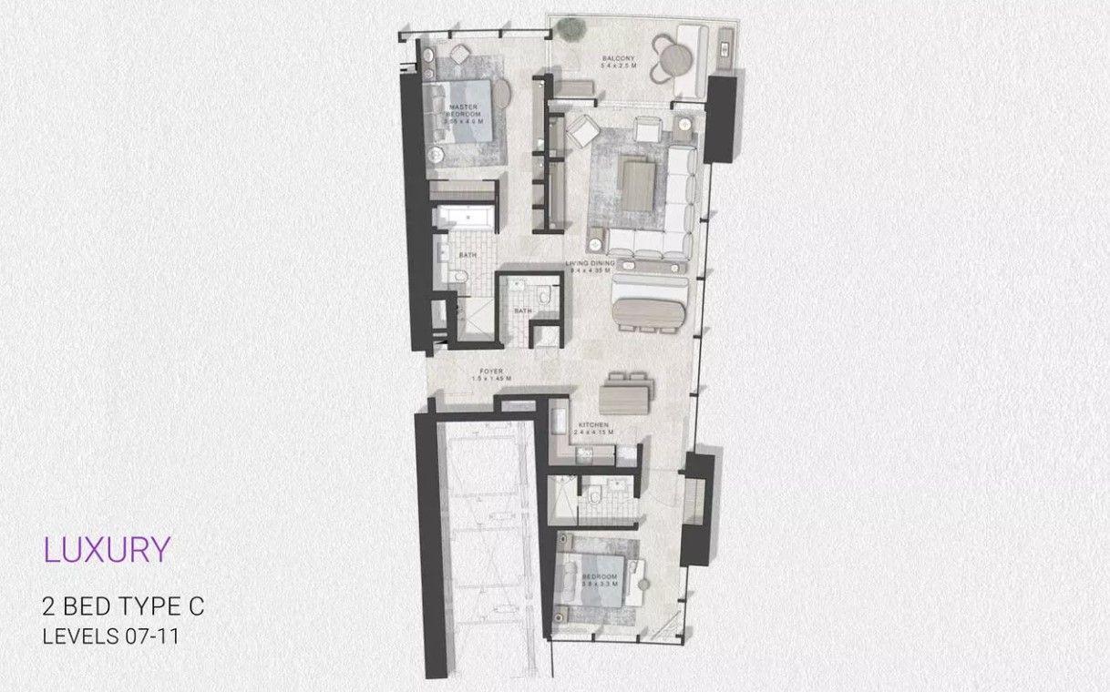 2 Bedrooms - Type C