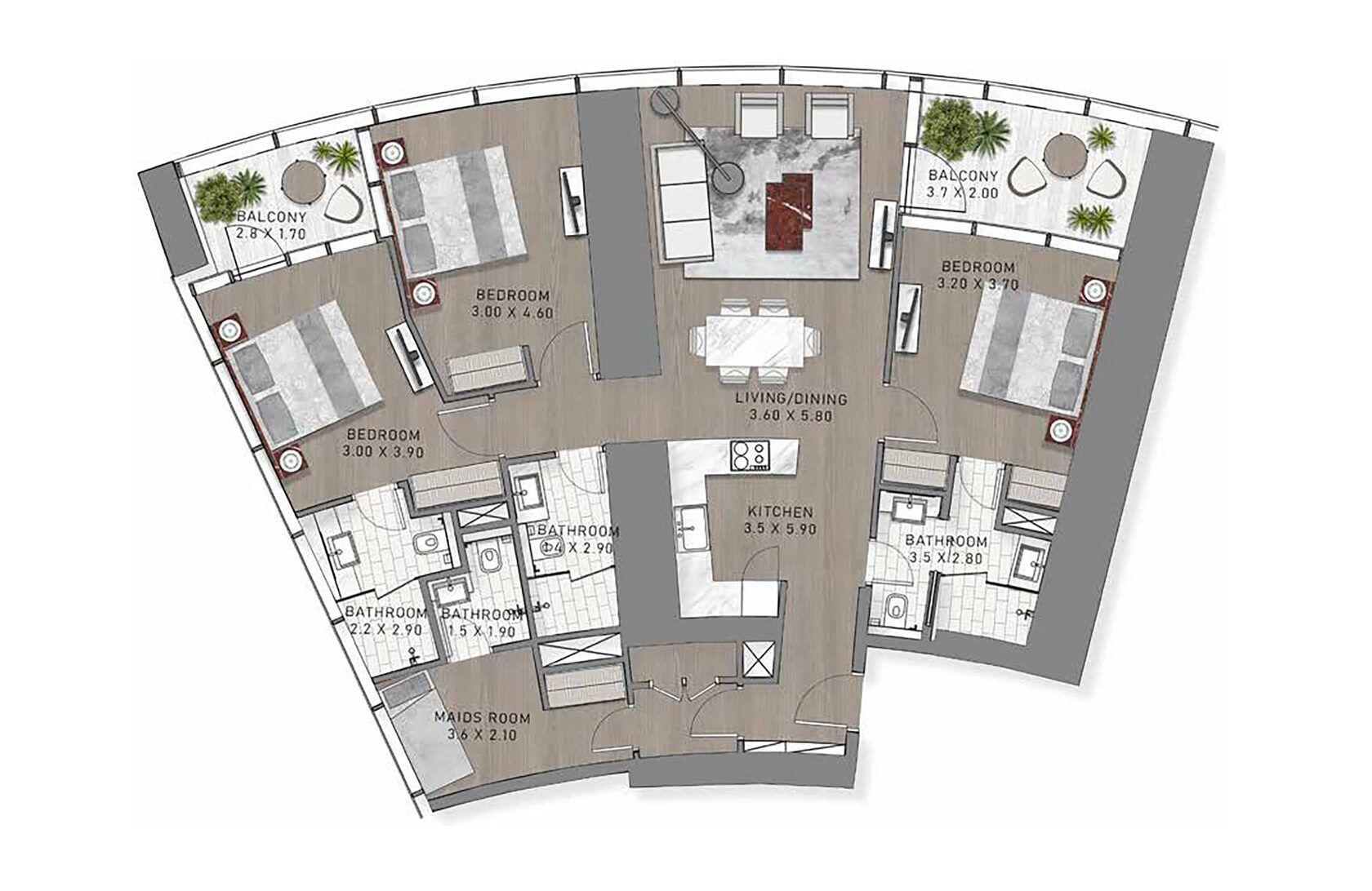 3 Bedroom. Type 1