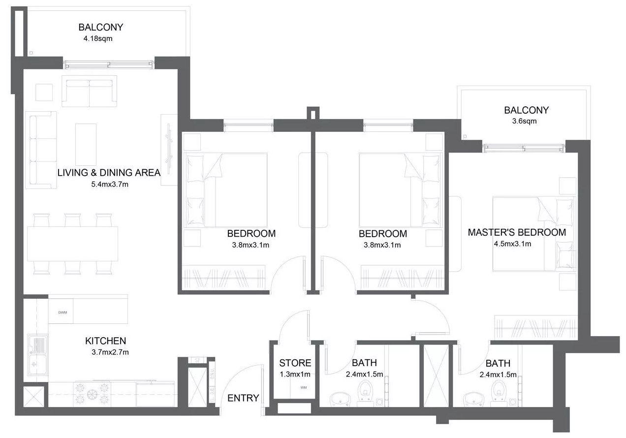  3 Bedrooms