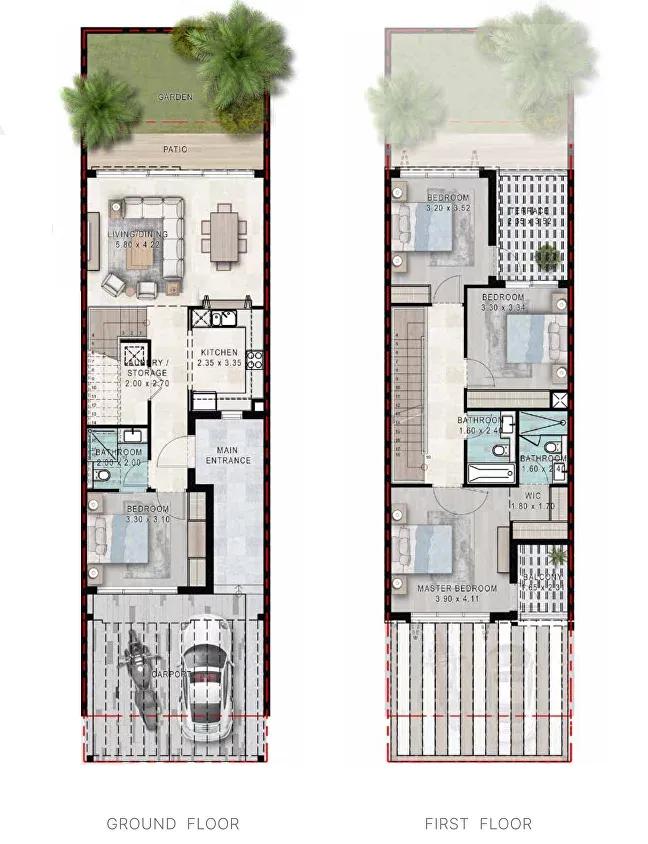 4 Bedrooms Townhouse