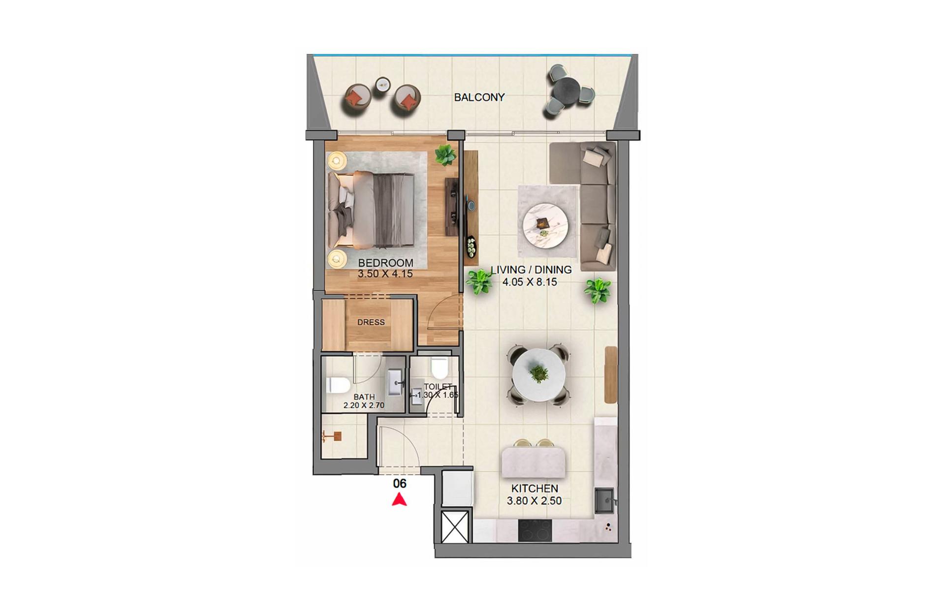 1 Bedroom Type A1