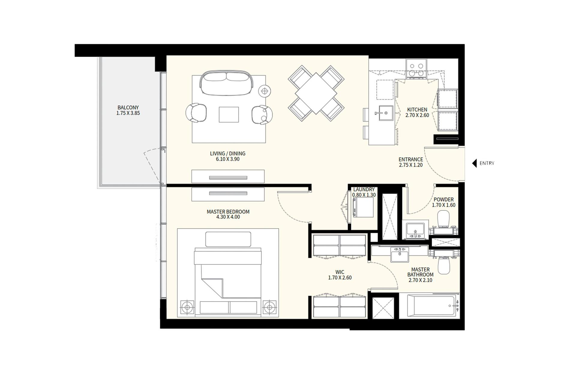 1 Bedroom Type A1