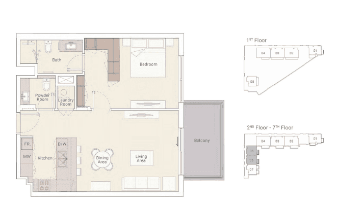 1 BR Apartment. Type A