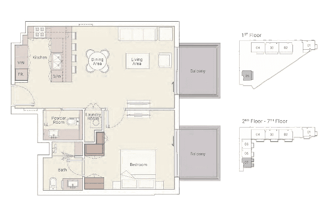 1 BR Apartment. Type B
