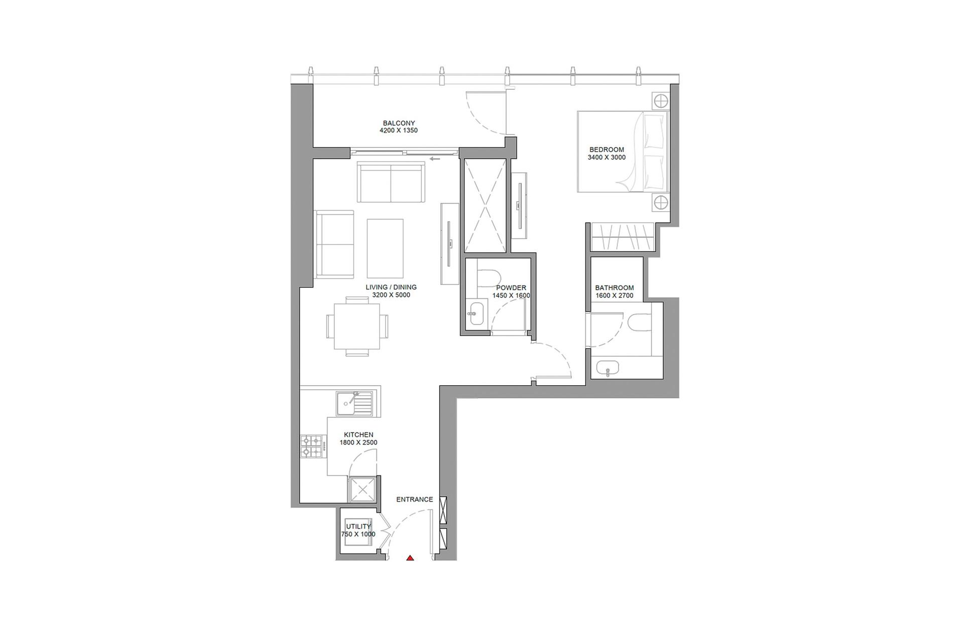 1 Bedroom Type C1