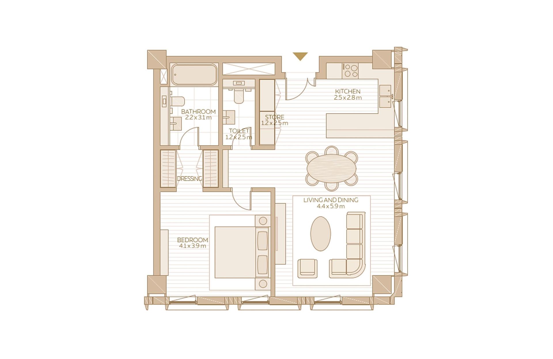 1 Bedroom Type 1