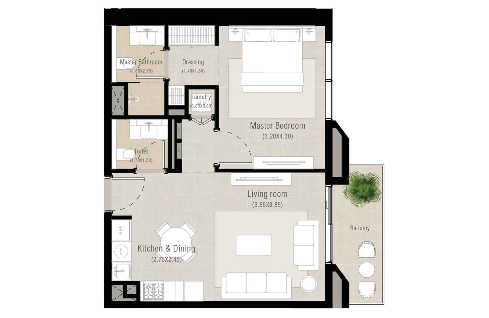 1 Bedroom Type 1