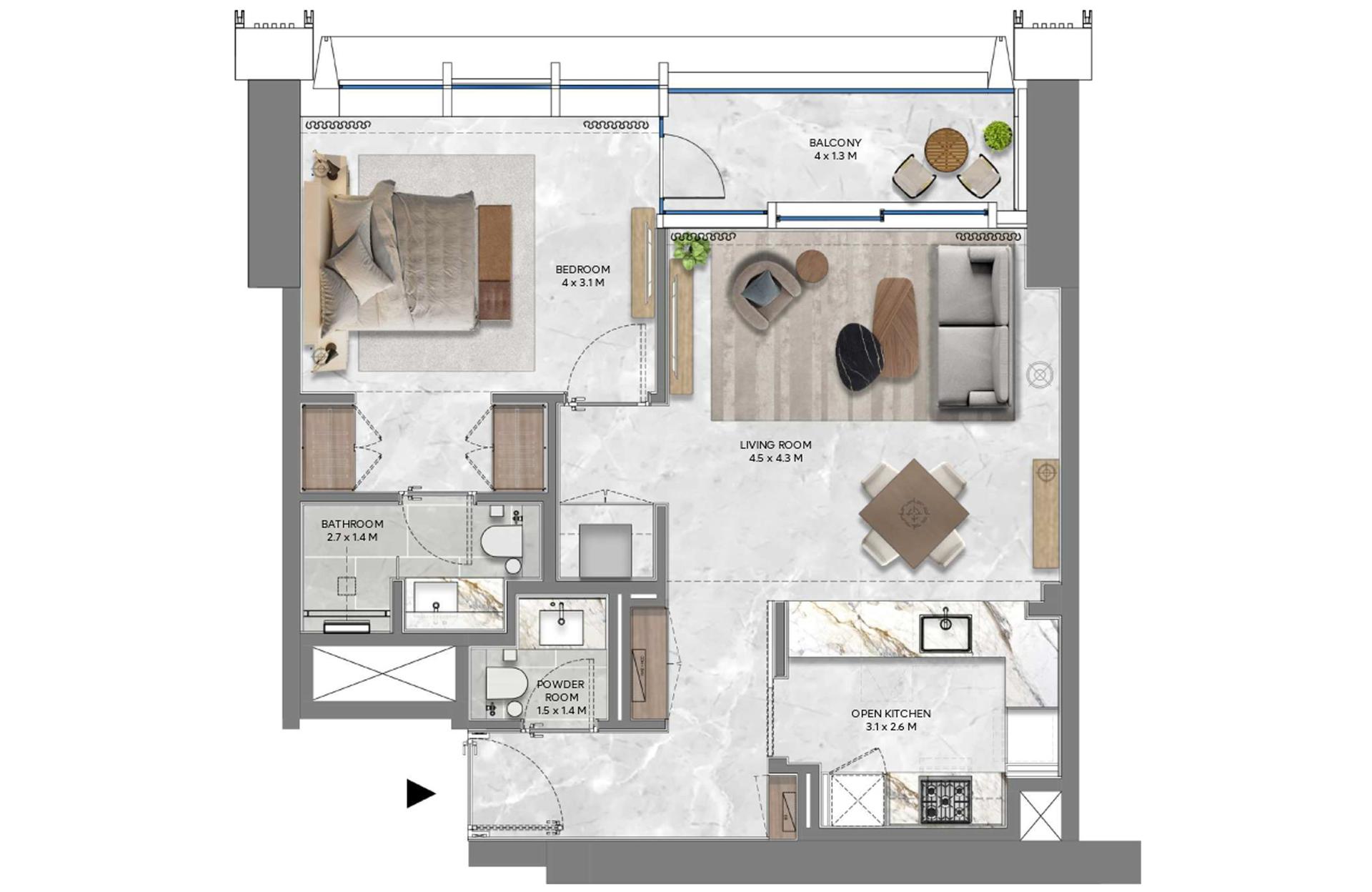 1 Bedroom Type 2