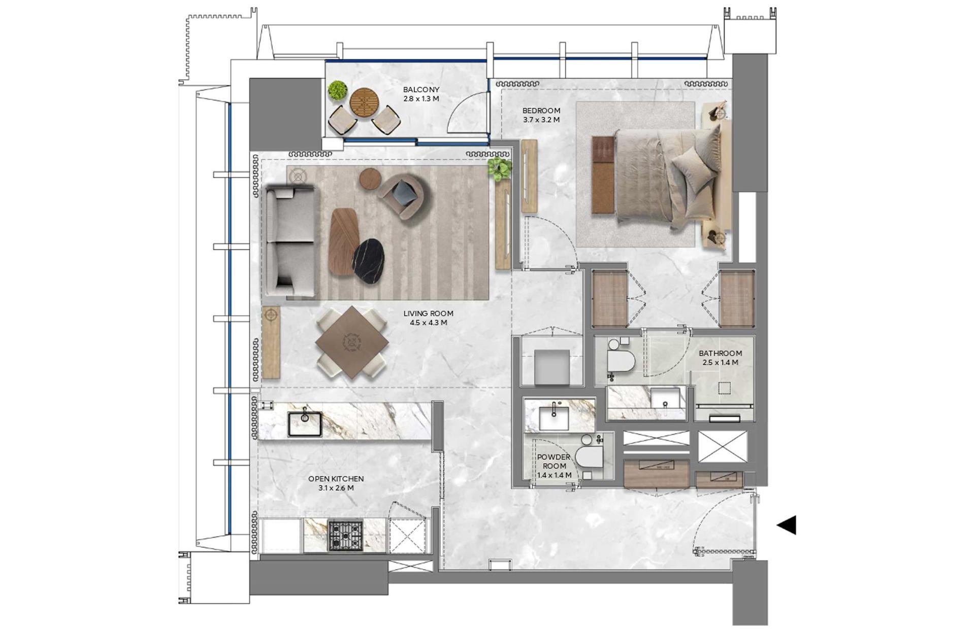 1 Bedroom Type 3