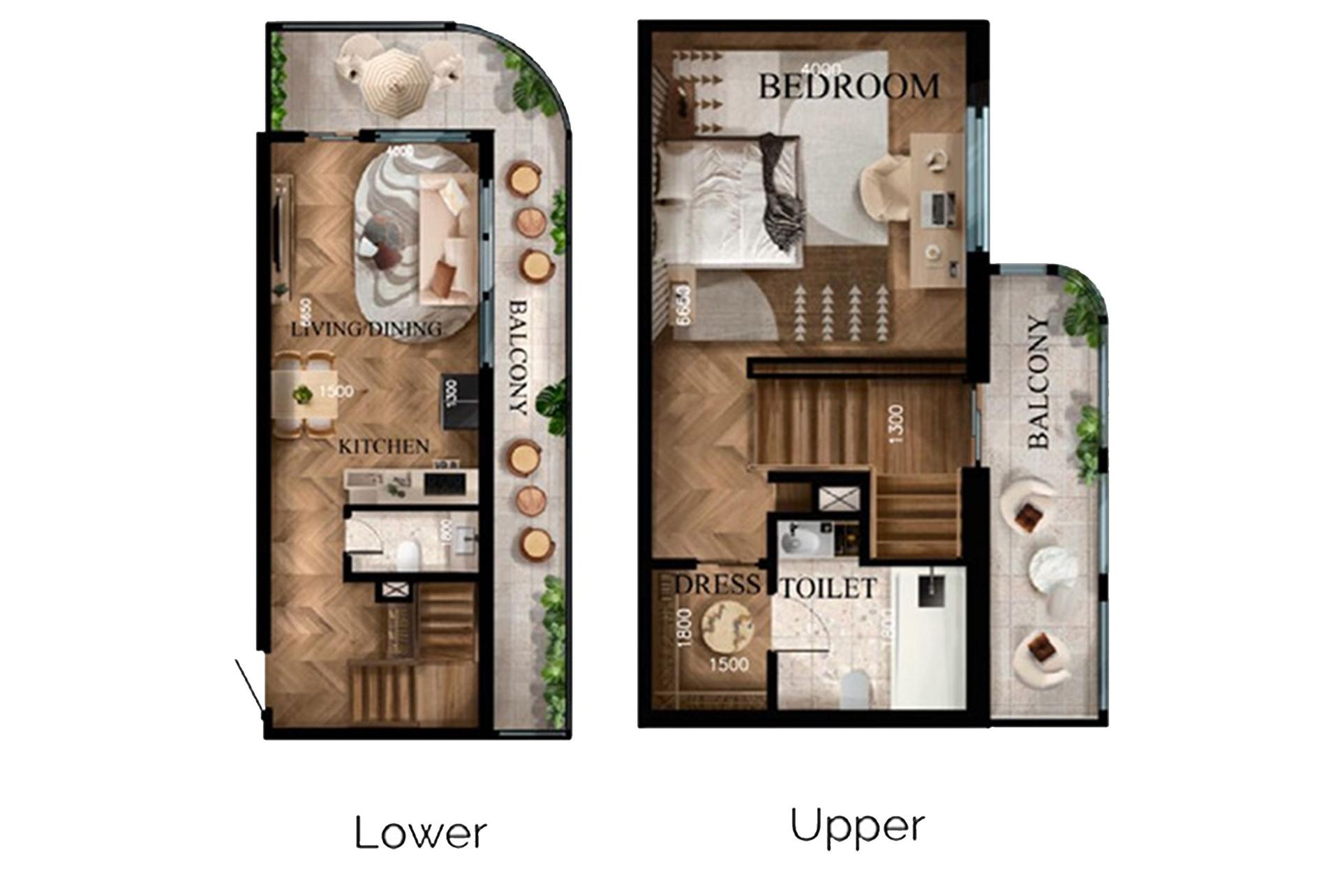 1 Bedroom Duplex