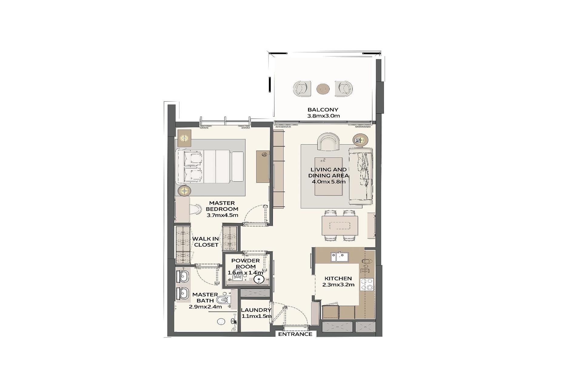1 Bedroom Type 1