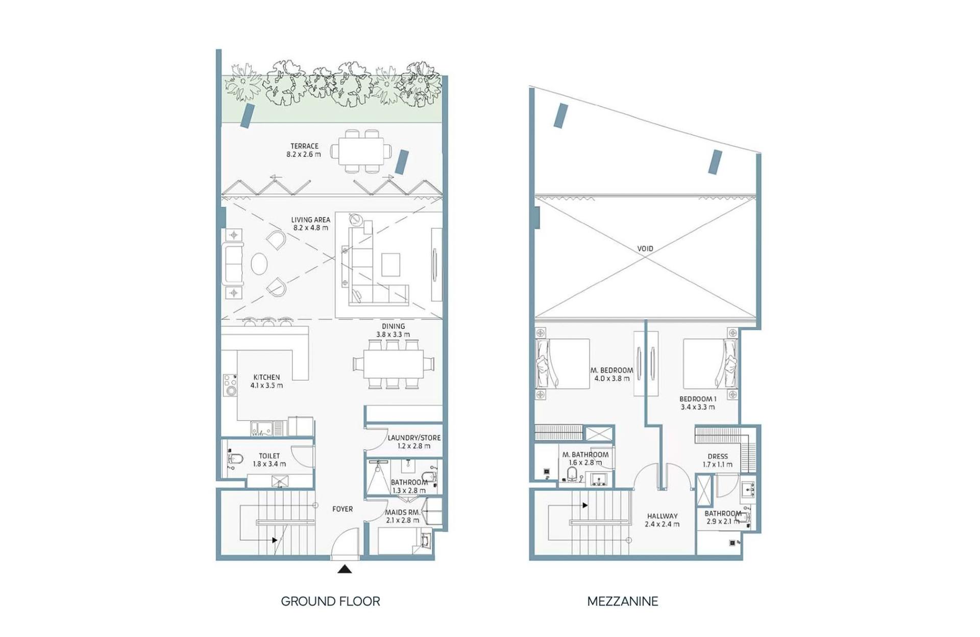 2 Спальни Тип 1