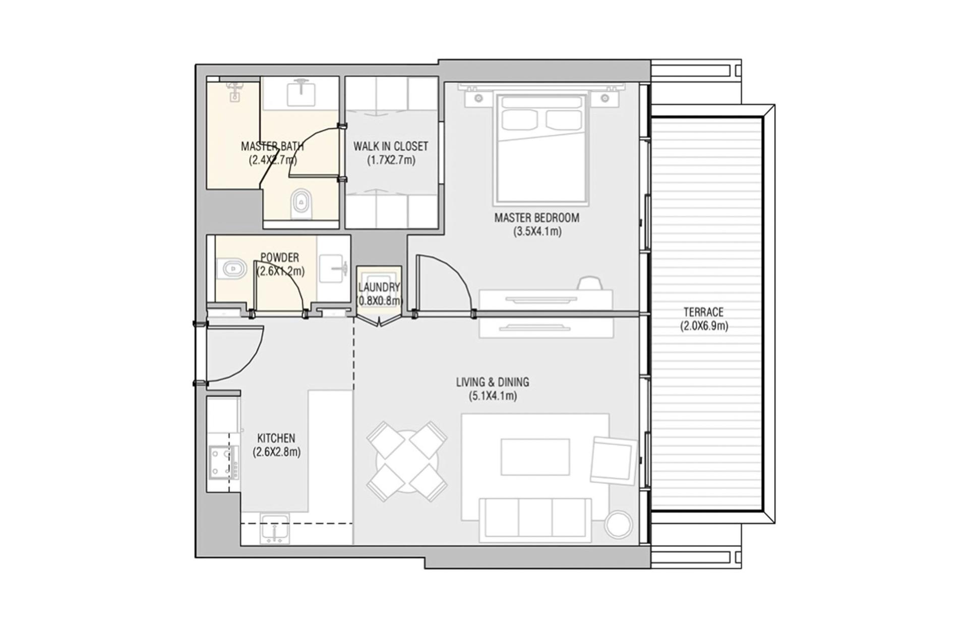 1 Bedroom Type 1