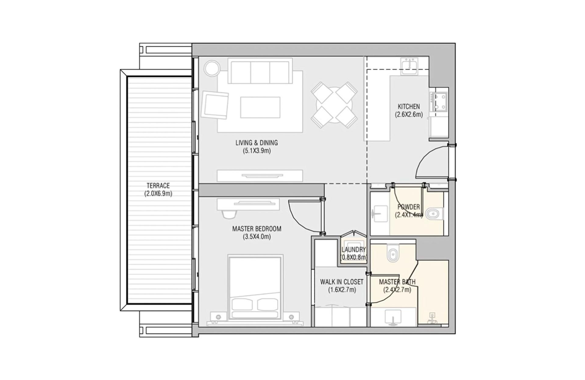 1 Bedroom Type 2